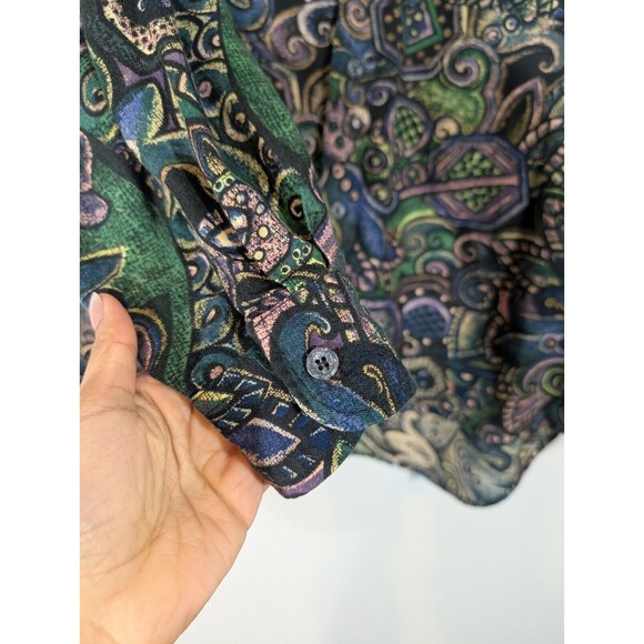 Vintage Guess Georges Marciano Men Acrylic Button Up Shirt Sz M Artsy Abstract - Picture 5 of 9